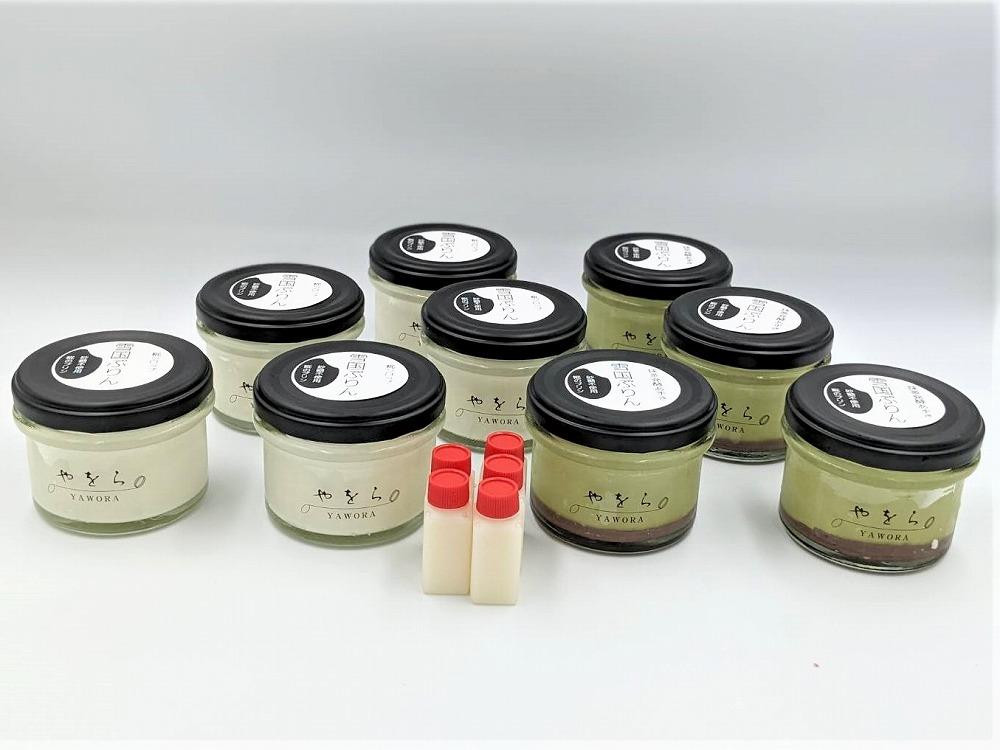 
雪国ぷりん9個セット［糀シロップ5個&抹茶発酵あずき4個］砂糖・保存料不使用
