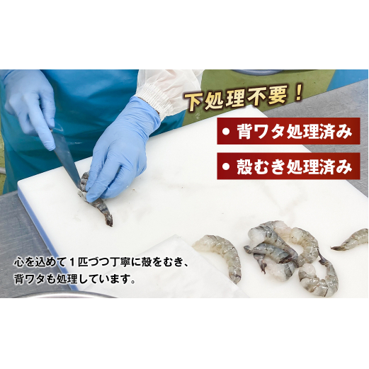 【定期便6ヶ月】至福の大粒 むきえび　背ワタ処理済 1kg　ブラックタイガー 冷凍 ムキエビ  大型 海老_イメージ4