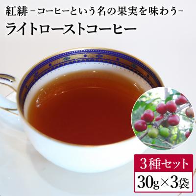 ふるさと納税 関市 ライトローストコーヒー3種セット　各30g×3種