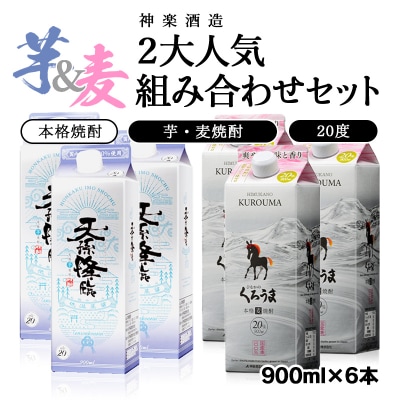 神楽酒造　2大人気組み合わせセット「くろうま」「天孫降臨」[2212]