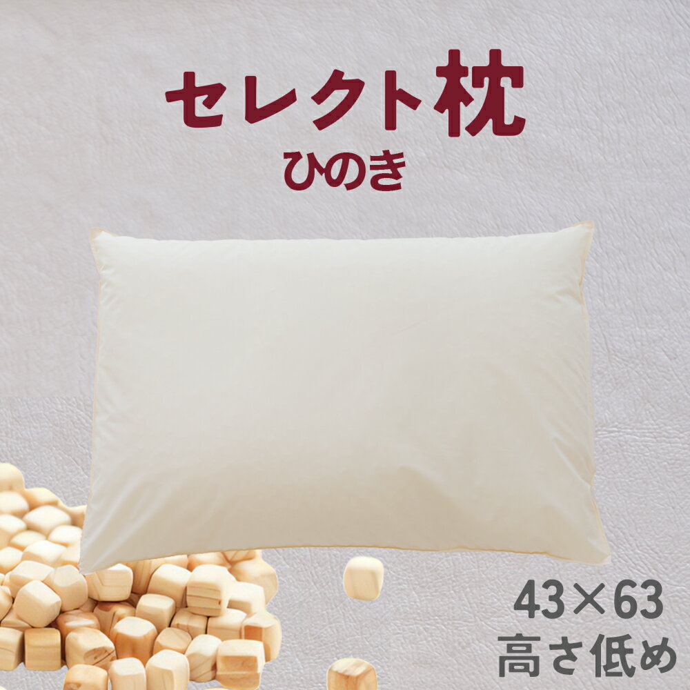 【ふるさと納税】 セレクト枕 ひのき 標準タイプ 低め 中央くぼみタイプ 低め（43×63cm）