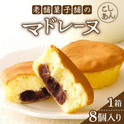 【2週間以内発送】老舗菓子舗のマドレーヌ(こしあん入り)計8個 焼き菓子 スイーツ 詰め合わせ 洋菓子_T035-0037
