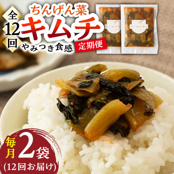 【ふるさと納税】【12回定期便】ちんげん菜キムチ 2袋セット[UDD008] キムチ チンゲン菜 漬物 つけもの 野菜 定期便
