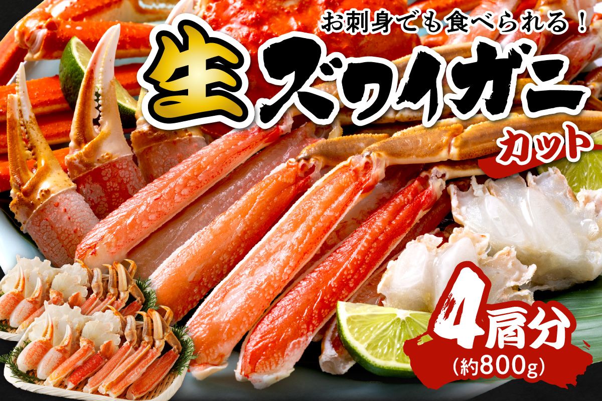 鮮度抜群！お刺身でも食べられる！カット生ズワイガニ 4肩分　 YK00418