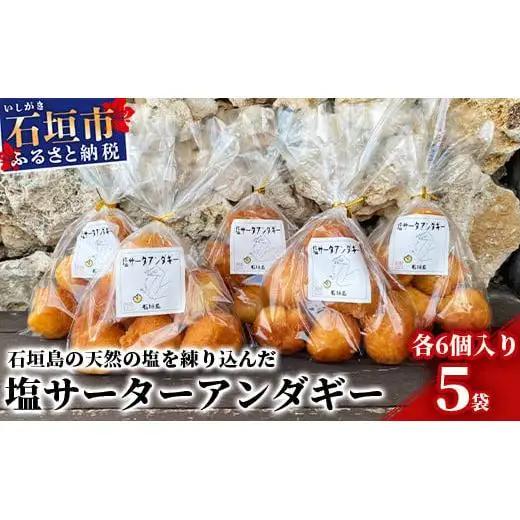 【合計30個】石垣島 塩サーターアンダギー 6個×5袋　 TM-1