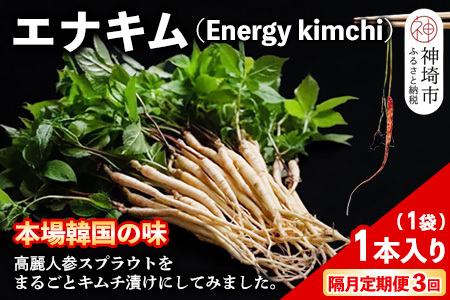 【隔月3回定期便】一子相伝 秘伝のエナキム(高麗人参スプラウト・キムチ)1袋1本入(H104313)