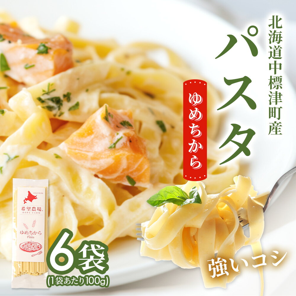 【ふるさと納税】北海道中標津町産「ゆめちから」パスタ×6袋 | ゆめちから使用 北海道小麦のもちもちパスタ 国産小麦 ゆめちから 本格パスタ ゆめちからパスタ 香り 旨み 堪能 超強力小麦使用 北海道産 小麦 常温 ランチ 麺類 お取り寄せ 北海道 中標津町 中標津【82004】