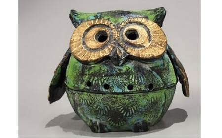 [高岡銅器]香炉 フクロウ君 青（こうろ ふくろうくん） 工芸品 民芸品 インテリア ふくろう  FAD-0409