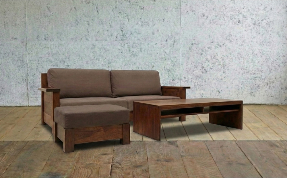 ボガートオットマン　無垢材　アメリカンヴィンテージデザイン