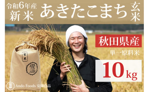 《令和6年産 新米》秋田県産 あきたこまち 10kg(10kg×1袋)【玄米】令和6年産