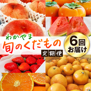 【旬のくだもの定期便】和歌山県の旬のフルーツをお届け！　全6回【Ｓ】（配送日時指定不可）※北海道・沖縄・離島への配送不可 / 定期便 フルーツ みかん いちご 清見オレンジ すいか 桃 柿 6回 【ard-tkb900A】