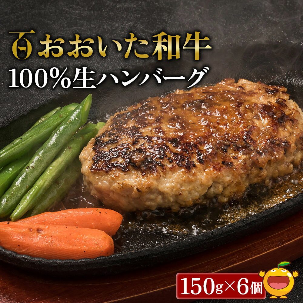 【ふるさと納税】おおいた和牛100％生ハンバーグ 150g×6個 | おかず 惣菜 牛肉 手ごね 簡単調理 大分県 九州 津久見市 国産 送料無料