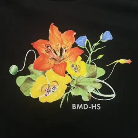 JTTA公認　卓球ユニフォーム【男女兼用(ドライ):160サイズ】フラワー　ブラック【1667436】