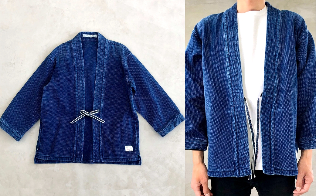 
            【選べるサイズ】BLUE SAKURA刺し子着物ジャケット（長袖）DNTSW03ID 着物 ジャケット モダンジャケット 上着 服  ファッション  岡山県 倉敷市
          