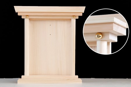かんたん設置！ 神棚神殿 ／ 置いても、壁に掛けてもきれいにお祀り 紀州産 ひのき製