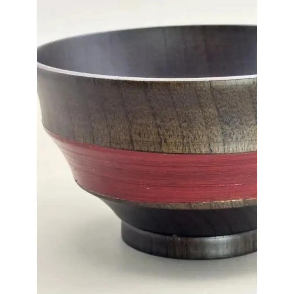 筋刷毛目椀 黒漆