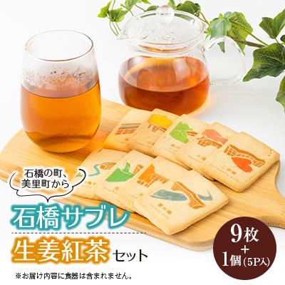 ふるさと納税 美里町 【熊本県美里町】石橋サブレ(9枚入り)と生姜紅茶セット