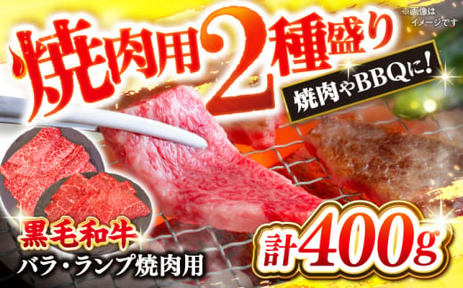 【BBQなどにピッタリ】焼肉用 2種盛り 約400g（約200g×2パック） ＜ミクリヤ畜産＞ [CFD019]