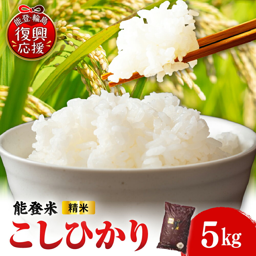 【ふるさと納税】能登米 新米 令和7年産 こしひかり ( 選べる内容量・発送時期 : 5kg )| 米 お米 コシヒカリ のと米 精米 白米 ご飯 残留農薬検出ゼロ 減農薬栽培 能登 送料無料 常温保存 お取り寄せ 石川県 輪島市