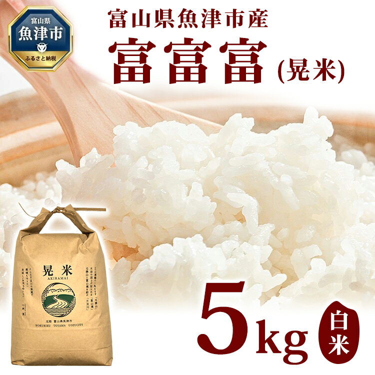 【ふるさと納税】【令和7年度産米】【農家直送】環境配慮「魚津の富富富（晃米）」白米5kg ｜米 富富富 ふふふ こめ コメ お米 おこめ 白米 精米 5kg 5キロ ブランド米 銘柄米 お中元 ギフト ご飯 ごはん 人気 ランキング 北陸 ※北海道・沖縄・離島への配送不可