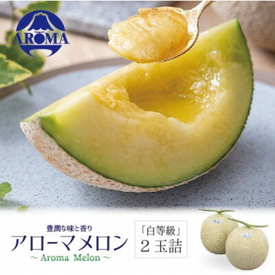 【ふるさと納税】【通年出荷】アローマメロン(白等級) 2玉入【配送不可地域：離島・北海道・沖縄県】【1170107】