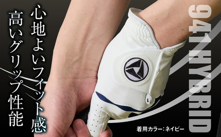 941ゴルフグローブ「HYBRID」3枚セット　Lサイズ【ネイビー】_mk020-076