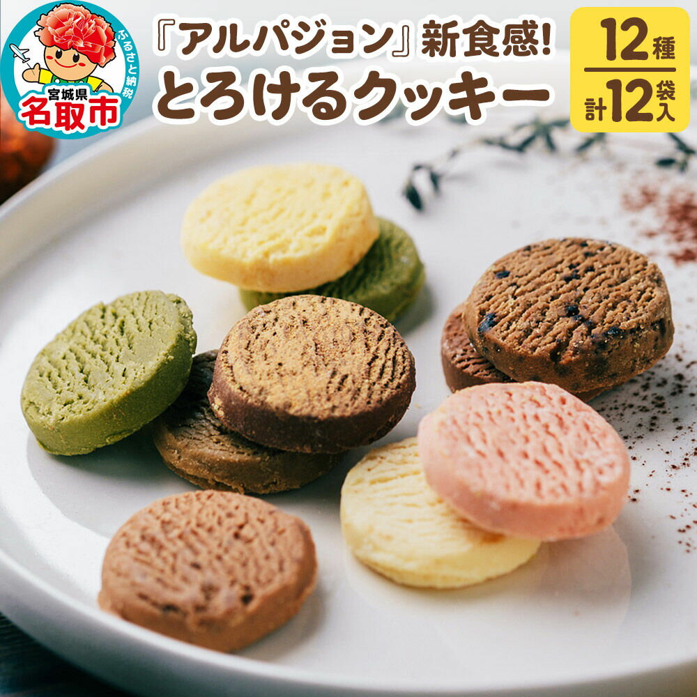 【ふるさと納税】アルパジョン 新食感！とろける クッキー 12種 計12袋入 ベルギー産 チョコレート 使用 [益野製菓 ムッシュマスノアルパジョン]
