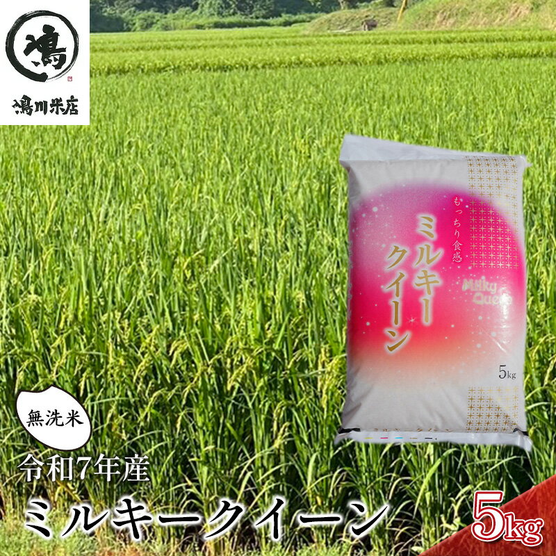 【ふるさと納税】新米　令和7年 ミルキークイーン 乾式無洗米 5kg 特別栽培米【お米 粘り もっちり おにぎり お弁当】 千葉県