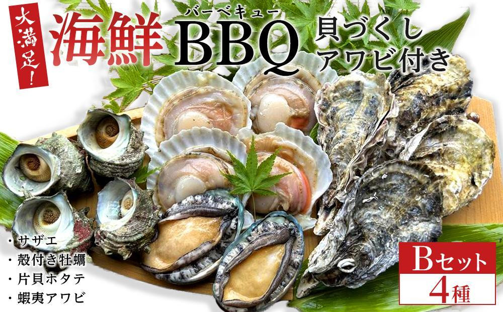 
【先行予約】大満足！京丹後・海鮮BBQ　Bセット　貝づくし蒸しアワビ付　4種14品（3～4人前）（2024年4月下旬～発送）
