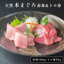 【ふるさと納税】 天然 本まぐろ 赤身＆トロ身 二種盛り 150g プロトン冷凍 解凍レシピ付 【送料無料】