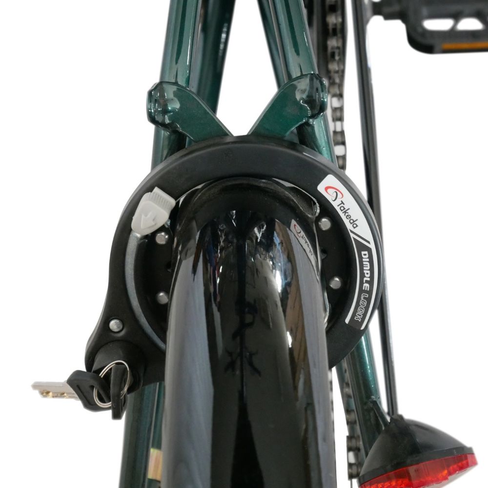 ノーパンク 折りたたみ自転車 20インチ VELETA【ブラック】SHIMANO6段変速 前カゴ・LEDライト付 空気入れ不要 パンクしない　武田産業 ｜フォールディングバイク 人気返礼品_イメージ4