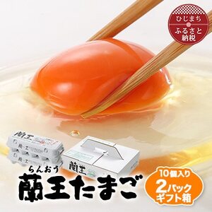 【ふるさと納税】蘭王たまご　10個入り2パック　ギフト箱でお届け たまご 玉子 タマゴ 鶏卵 まとめ買い オムレツ 卵かけご飯 朝食 料理 人気 美味しい