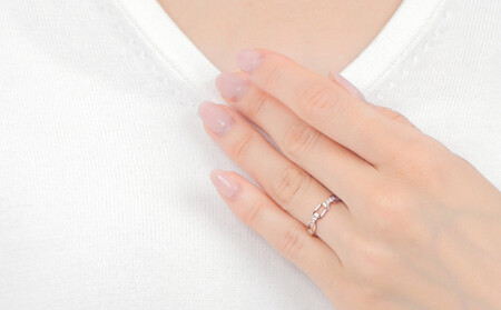 0.20CT　ダイヤチェーンデザインリング　R3990DI-R　ピンクゴールド【サイズ：8号～18号（0.5号刻み対応可）】 PG ダイヤ ダイヤモンド リング 指輪 ジュエリー 宝石 贈り物 ギフト