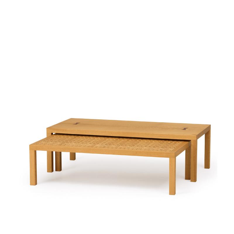 【ふるさと納税】旭川家具 カンディハウス 一本技 ネストテーブルセット ナラOFN_01332 | 国産家具 国産 センターテーブル 和モダン ローテーブル ソファーテーブル 天然木 和室 格子 北海道家具 旭川家具 旭川市 ふるさと納税 北海道ふるさと納税 送料無料