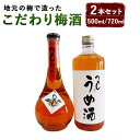 【ふるさと納税】こだわり梅酒 2本セット 720ml×1本 500ml×1本 合計1220ml 17度 12度 つくし 梅酒 うめ酒 飲み比べ お酒 アルコール 九州 福岡県 筑後市 送料無料