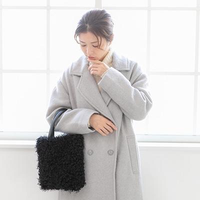 ふるさと納税 御坊市 くるくる可愛い!カルガンラム手提げバッグ　ブラック