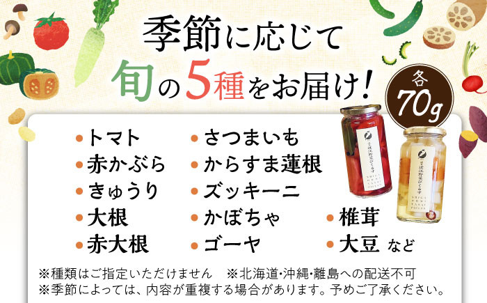 滋賀近江ぴくるす 季節の5種セット　ピクルス 野菜 漬物 酢漬け瓶詰め