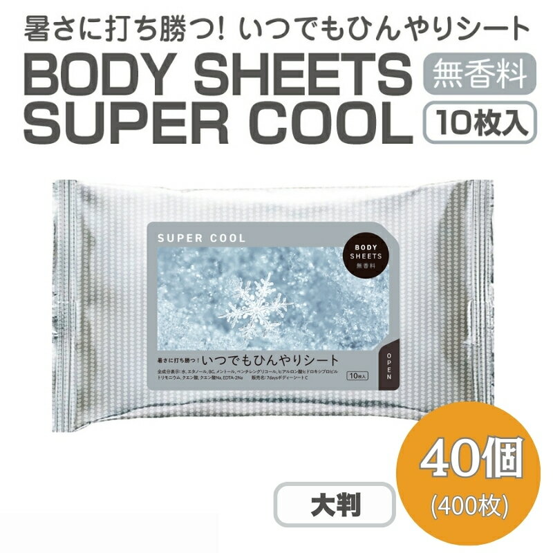 【ふるさと納税】 BODY SHEETS SUPER COOL 大判10枚入り(40個)　お届け：※12月下旬にお申込みの商品は1月7日以降順次発送させていただきます。