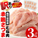 【ふるさと納税】《訳あり・不揃い》鹿児島県産赤鶏さつま鶏むね肉(3kg・10袋以上) 鶏肉 鳥肉 とり肉 赤鶏 ムネ むね肉 国産 鹿児島県産 訳アリ 小分け 計3kg 料理 1枚ずつ 数量限定 【鹿児島サンフーズ】