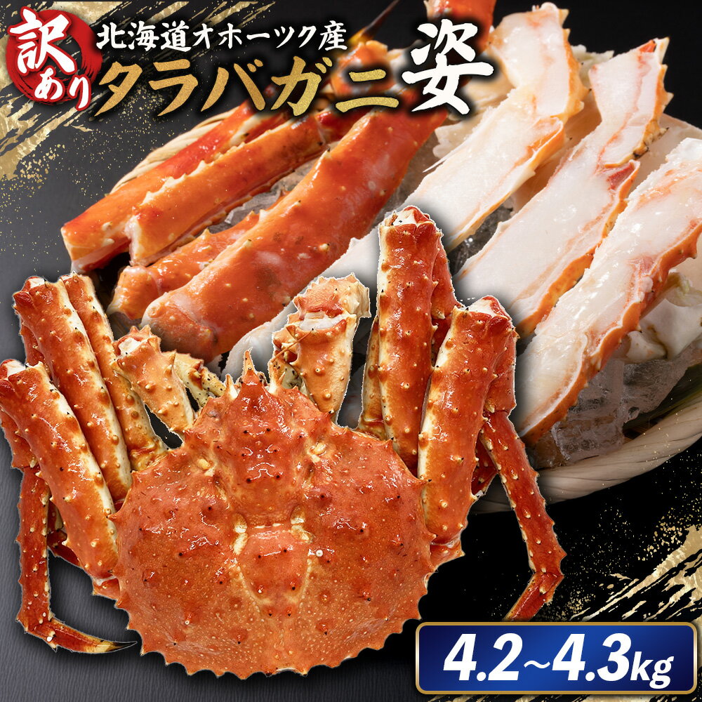 【ふるさと納税】北海道オホーツク産 《訳アリ》冷タラバガニ姿　4.2～4.3kg | 北海道産 オホーツク産 オホーツク オホーツク産 オホーツク海産 タラバガニ タラバ カニ かに 蟹 冷凍 ギフト 贈り物 お取り寄せ 北海道 雄武町 雄武【12431】