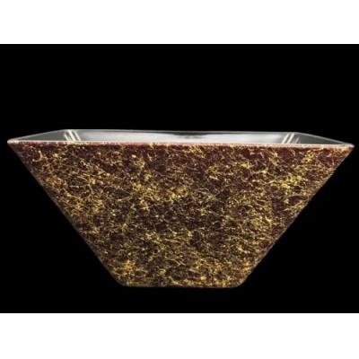 ふるさと納税 海南市 角小鉢(マット仕上げ)M　赤溜