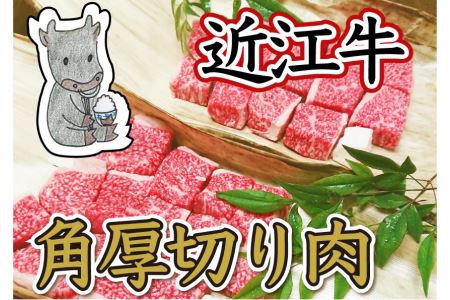 【4等級以上】黒毛和牛 近江牛 【並】 角厚切り肉 ご家庭用 【1000g （500ｇ×2パック）】【BM13SM】