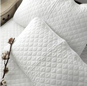 『和』【Lサイズ50×70cm】紀州晒ガーゼ脱脂綿入り波柄キルト枕パッド2枚組 ホワイト S74-5070-2P