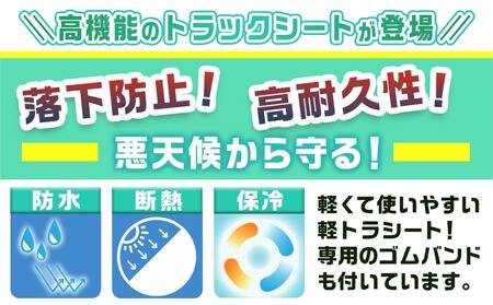 トラックシート TS-10 TSG(グリーン)≪軽トラック用≫_11-J401_(都城市) 防水機能 強度抜群 軽トラック用 トラックシート ゴムバンド付 ターポリン生地 保冷機能 断熱 耐久性