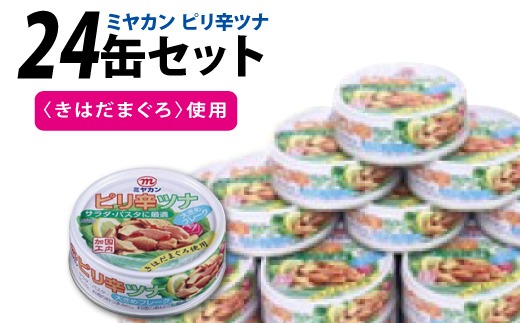 缶詰 ピリ辛ツナ 75g ×24缶 [ミヤカン 宮城県 気仙沼市 20565674] ツナ缶 ツナフレーク キハダマグロ ピリ辛 小分け 常備 ストック 長期保存