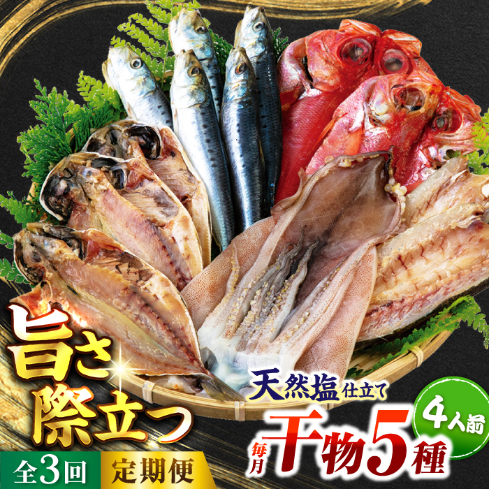 【全3回定期便】漁師町佐島 干物詰め合わせ5種 4人前セット キンメ鯛 アジ カマス イワシ イカ 横須賀 【石川水産】 [AKCX009]