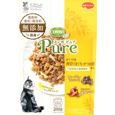 ふるさと納税 袋井市 【キャットフード】日本ペットフード　コンボ ピュアドライまぐろ味・角切・かつお節添え 200g×12
