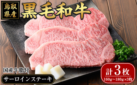 鳥取黒毛和牛サーロインステーキ(計3枚)国産 牛肉 黒毛和牛 和牛肉 サーロイン ステーキ BBQ バーベキュー ギフト 贈答【sm-AP002】【いろは精肉本店】