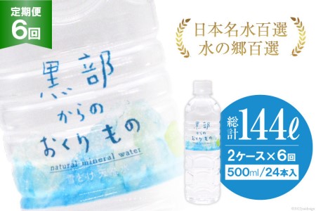 ミネラルウォーター 黒部からのおくりもの 名水 ミネラルウォーター【500ml×24本×2ケース×6回】【定期便】