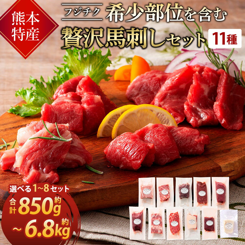 【ふるさと納税】馬刺し 希少部位を含む贅沢セット 11種 熊本特産！ 選べる容量合計 約850g〜6,800g フジチク
